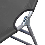 NNEVL Foldable Sunlounger with Head Cushion Adjustable Backrest Grey