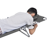 NNEVL Foldable Sunlounger with Head Cushion Adjustable Backrest Grey