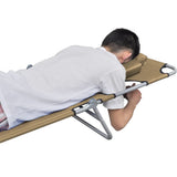 NNEVL Foldable Sunlounger with Head Cushion Adjustable Backrest Taupe