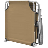 NNEVL Folding Sun Lounger with Canopy Steel Taupe