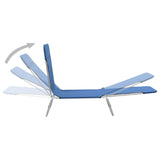 NNEVL Folding Sun Loungers 2 pcs Steel and Fabric Blue