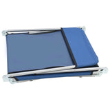 NNEVL Folding Sun Loungers 2 pcs Steel and Fabric Blue