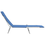 NNEVL Folding Sun Loungers 2 pcs Steel and Fabric Blue