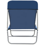 NNEVL Folding Sun Loungers 2 pcs Steel and Fabric Blue
