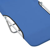 NNEVL Folding Sun Loungers 2 pcs Steel and Fabric Blue