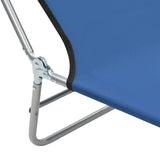 NNEVL Folding Sun Loungers 2 pcs Steel and Fabric Blue