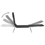 NNEVL Folding Sun Loungers 2 pcs Steel and Fabric Black