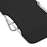 NNEVL Folding Sun Loungers 2 pcs Steel and Fabric Black