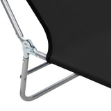 NNEVL Folding Sun Loungers 2 pcs Steel and Fabric Black