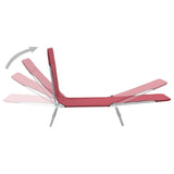 NNEVL Folding Sun Loungers 2 pcs Steel and Fabric Red