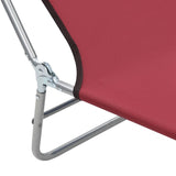 NNEVL Folding Sun Loungers 2 pcs Steel and Fabric Red