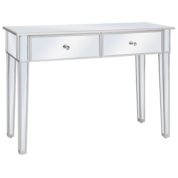 NNEVL Mirrored Console Table MDF and Glass 106.5x38x76.5 cm