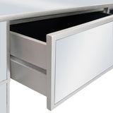 NNEVL Mirrored Console Table MDF and Glass 106.5x38x76.5 cm