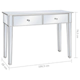 NNEVL Mirrored Console Table MDF and Glass 106.5x38x76.5 cm