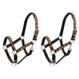 NNEVL Head Collars 2 pcs for Horse Nylon Size Cob Black