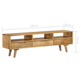 NNEVL TV Cabinet Solid Mango Wood 140x30x41 cm
