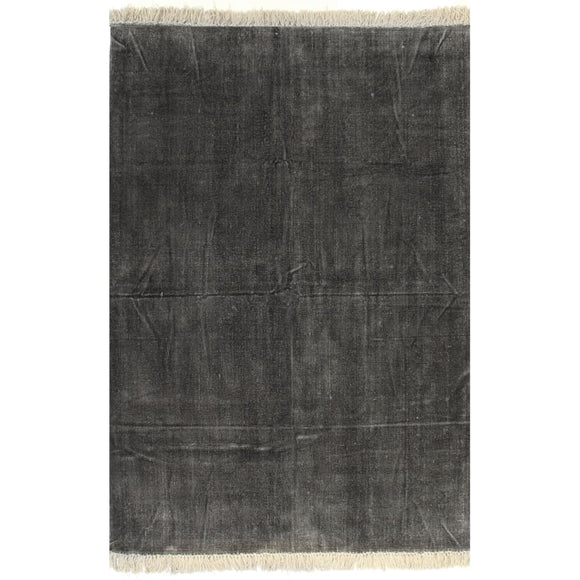 NNEVL Kilim Rug Cotton 200x290 cm Anthracite