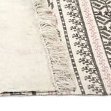 NNEVL Kilim Rug Cotton 120x180 cm with Pattern Grey/Pink
