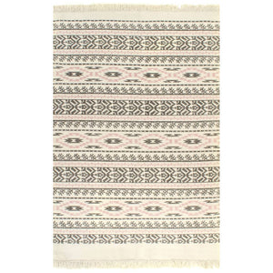 NNEVL Kilim Rug Cotton 160x230 cm with Pattern Grey/Pink