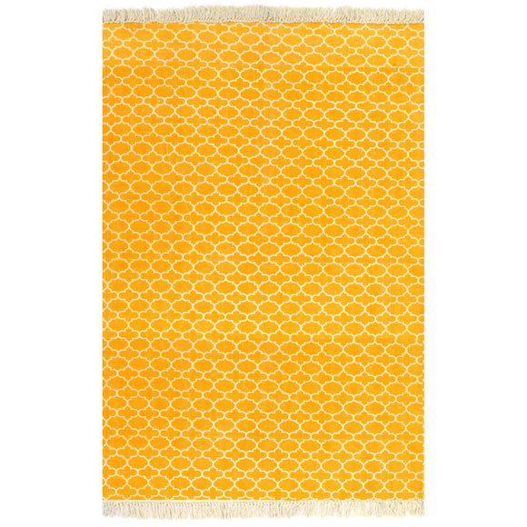 NNEVL Kilim Rug Cotton 120x180 cm with Pattern Yellow