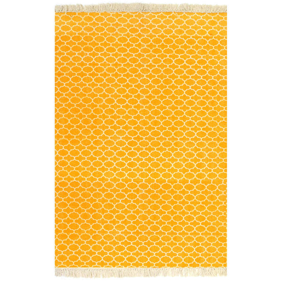 NNEVL Kilim Rug Cotton 160x230 cm with Pattern Yellow