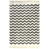 NNEVL Kilim Rug Cotton 120x180 cm with Pattern Black/White