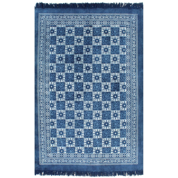 NNEVL Kilim Rug Cotton 160x230 cm with Pattern Blue