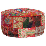 NNEVL Patchwork Pouffe Round Cotton Handmade 40x20 cm Red