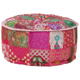 NNEVL Patchwork Pouffe Round Cotton Handmade 40x20 cm Pink