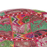 NNEVL Patchwork Pouffe Round Cotton Handmade 40x20 cm Pink