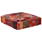 NNEVL Patchwork Pouffe Square Cotton Handmade 50x50x12 cm Red