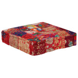 NNEVL Patchwork Pouffe Square Cotton Handmade 50x50x12 cm Red