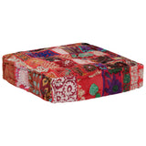 NNEVL Patchwork Pouffe Square Cotton Handmade 50x50x12 cm Red