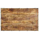NNEVL Coffee Table with Wheels Solid Mango Wood 100x60x26 cm