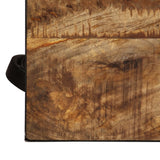 NNEVL Coffee Table with Wheels Solid Mango Wood 100x60x26 cm