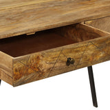 NNEVL Writing Desk with Drawers Solid Mango Wood 110x50x76 cm
