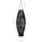 NNEVL Hanging Candle Lantern Holder Bamboo Black 95 cm