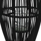 NNEVL Hanging Candle Lantern Holder Bamboo Black 60 cm
