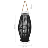 NNEVL Hanging Candle Lantern Holder Bamboo Black 60 cm