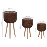 NNEVL Planter 3 pcs Wicker with PE Lining