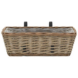 NNEVL Balcony Planter 2 pcs Wicker with PE Lining 40 cm