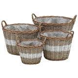 NNEVL Raised Bed 4 pcs Wicker with PE Lining