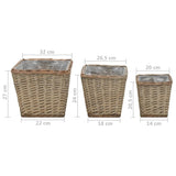 NNEVL Raised Bed 3 pcs Wicker with PE Lining