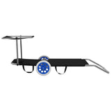 NNEVL Folding Sun Lounger with Canopy and Wheels Steel Black