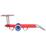 NNEVL Folding Sun Lounger with Canopy and Wheels Steel Red
