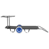 NNEVL Folding Sun Lounger with Canopy and Wheels Steel Grey