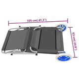 NNEVL Folding Sun Lounger with Canopy and Wheels Steel Grey