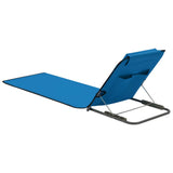 NNEVL Folding Beach Mats 2 pcs Steel and Fabric Blue