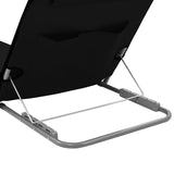NNEVL Folding Beach Mats 2 pcs Steel and Fabric Black