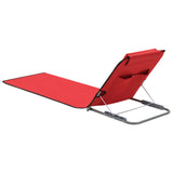 NNEVL Folding Beach Mats 2 pcs Steel and Fabric Red